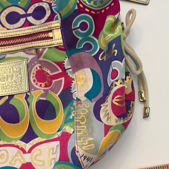 Colorful Vintage Coach “Poppy” Pop Art Graffiti Bag - Picture 4 of 12